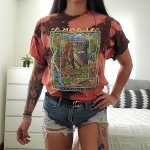 Custom Bleached Alaskan Graphic T-shirt